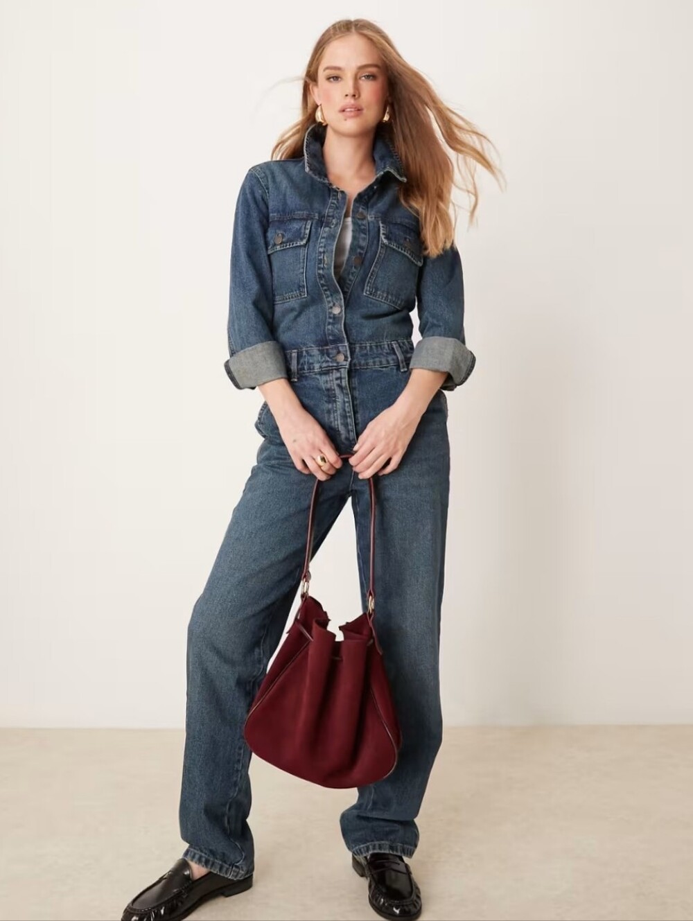 JDY NWTs Long Sleeve Denim Jumpsuit